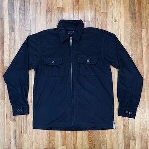 Hues Zip Up Jacket Men’s Size XL Black 2 Front Pocket Details on Chest